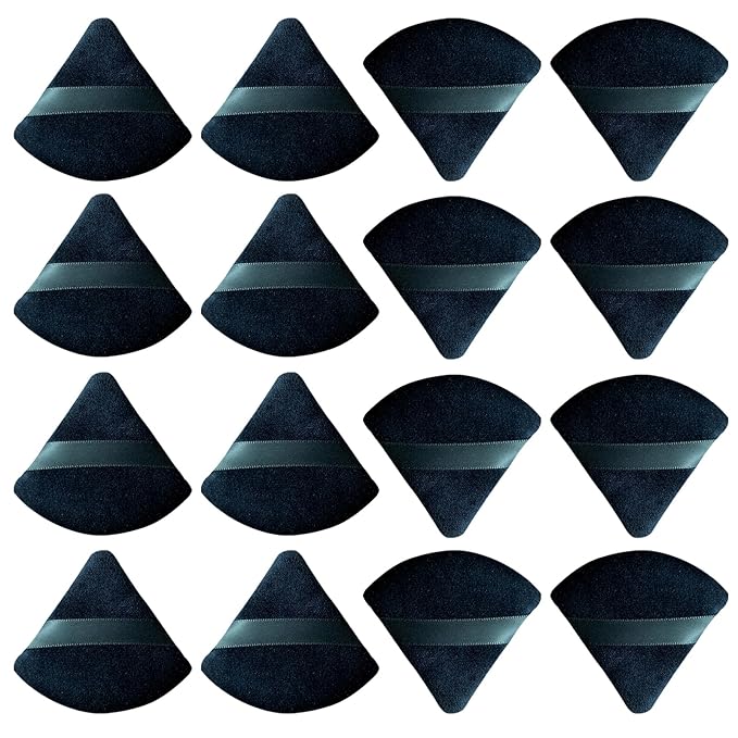 16 pcs Triangle Powder Puff Makeup Puff:Setting Powder Puff Powder Puffs for Face Powder for Loose Powder Cosmetic Foundation Makeup Sponge Beauty Blender