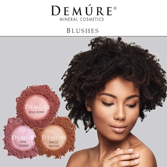 Demure Mineral Make Up Blush, Loose Powder, Natural, Professional, Cruelty Free Makeup, Blush Powder (Spiced Mocha)