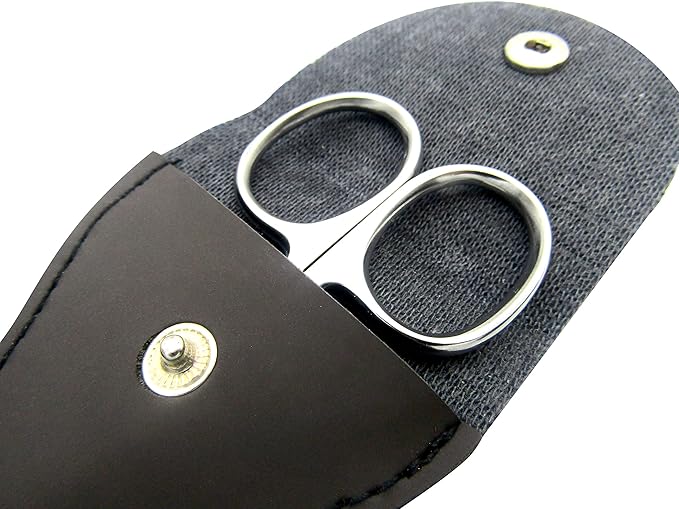 Eyebrow Scissors & Small Cuticle Scissors, Curved Blade Manicure TSA Scissors. Stainless-Steel Scissors for Eyelashes, Facial Hair, Pubic, Men Moustache & Beard.