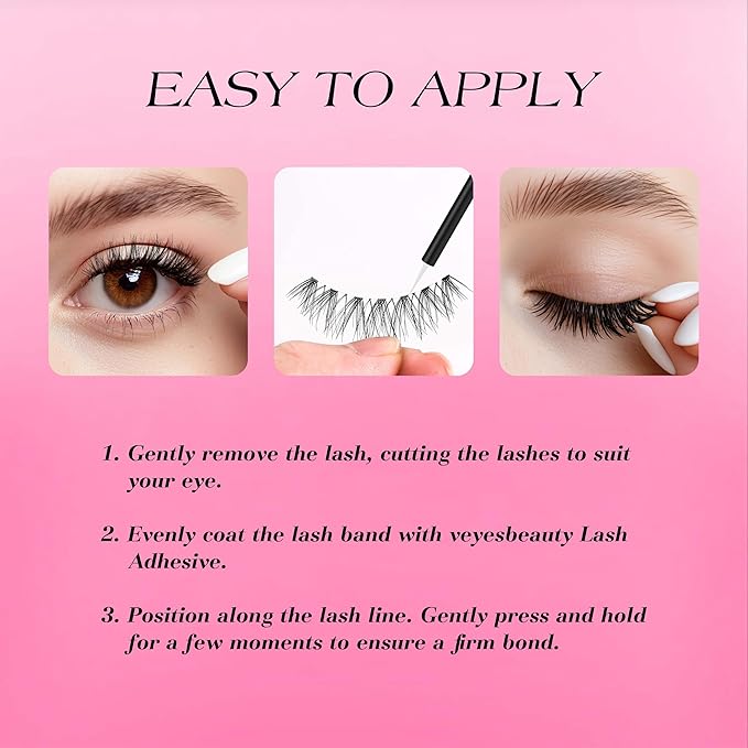 VEYESBEAUTY False Eyelashes Wispy Lashes Lightweight Natural Look Fluffy 3D Layered Volume Faux Mink Thin & Invisible Band Feyra Lashes, Comfortable and Reusable, 5 Pairs