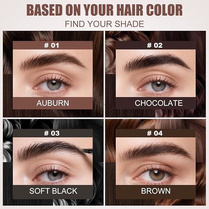 Microblading Eyebrow Pen - Waterproof Liquid Eyebrow Pencil with Angled Eyebrow Brush, Shapes & Fills Hair-Like Looking Brows, Lasts All-Day,Eye brow Pencil for Women and Girls Makeup,Brown