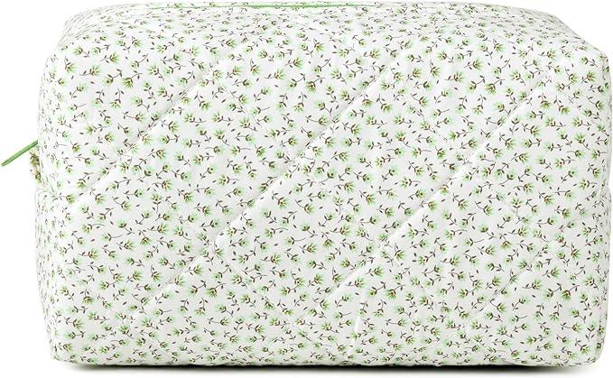 Soidram floral makeup bag quilted