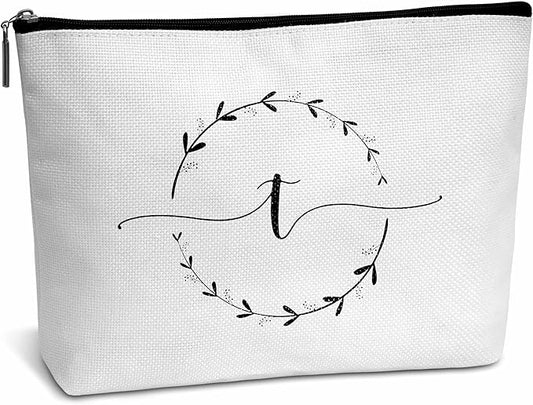 Monogram makeup bag letter toiletry