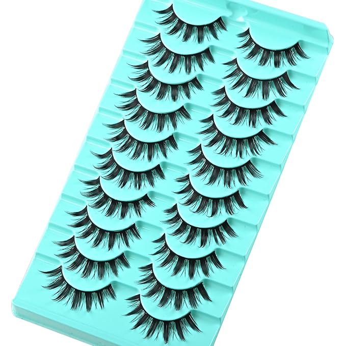 Manga Lashes Natural Anime Lashes Doll Spiky Eyelashes Mink Cosplay Eye Lashes Short Manhwa Lash Pack Strip Eyelash (Manga Lash | 8-16mm)