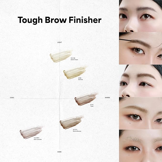 ENTROPY MAKEUP Tough Brow Finisher, 2-In-1 Brow Tint Mascara with Built-In Comb, Skinny Brush, Long-Lasting, Lightweight, Natural Hold and Soft Tint, Dark Lavender