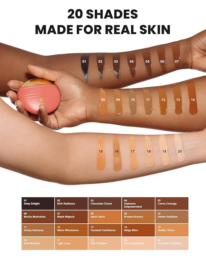 Konfident Glow Skin Tint – Maple Majesty Hydrating Oil-Free Glass-Skin Foundation, Buildable Light-to-Medium Coverage, 30 ml – Inclusive Clean Makeup for Radiant Confidence