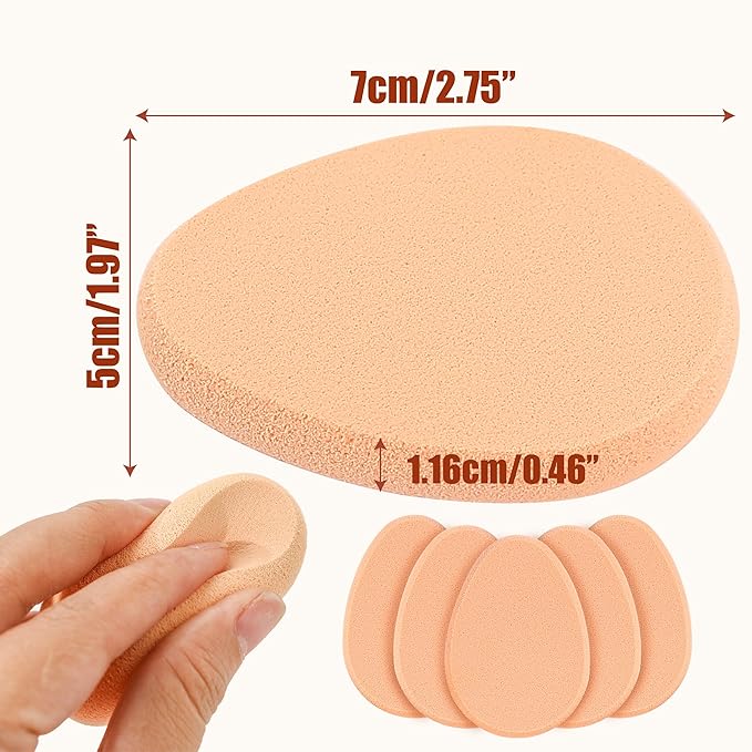 5 Packs Makeup Sponges Oval Puff Make-up Egg Air Cushion Puff Beauty Foundation Sponge Professional Makeup Wet and Dry for Eye Foundation Blush Application Forehead Cheeks