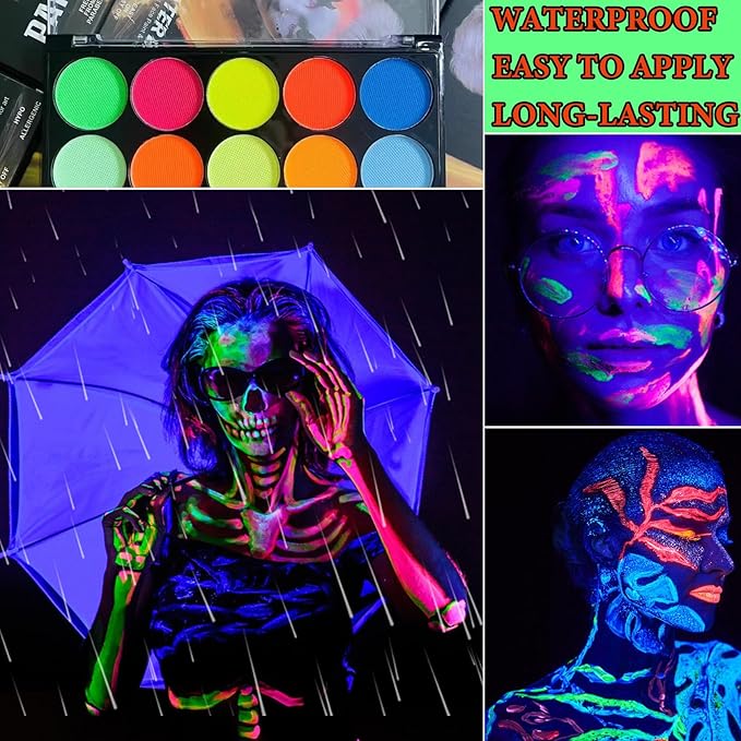15 Colors Bruise Wheel for Special Effects,Halloween Face Body Paint SFX Makeup,Light Green Witch Zombie Gamora Face Body Paint Oil Based Cosplay Theatrical Halloween Makeup Kit B
