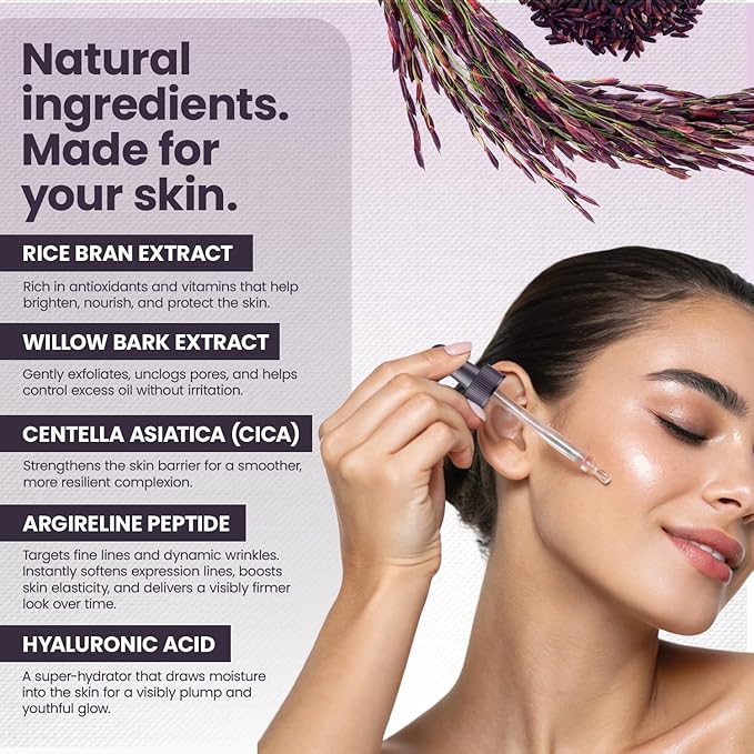 Black Rice Exfoliant Rice Peel Shot Ampoule - Removes Sebum, Dead Skin, Rice Exfoliator for Face - Pore Minimizer and Hydrating Formula for Smooth Radiant Glow, All Skin Types (90 mL)