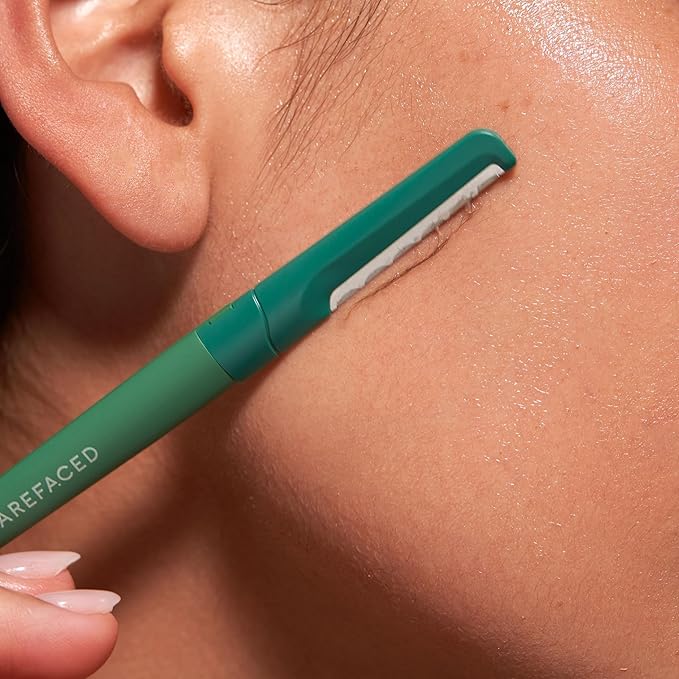 Barefaced Facial Razor – Stainless Steel Dermaplaning Tool for Women – Facial Shaving Tool Removes Peach Fuzz & Dead Skin, Improves Skincare Absorption, Brightens Skin & Smooths Makeup Application