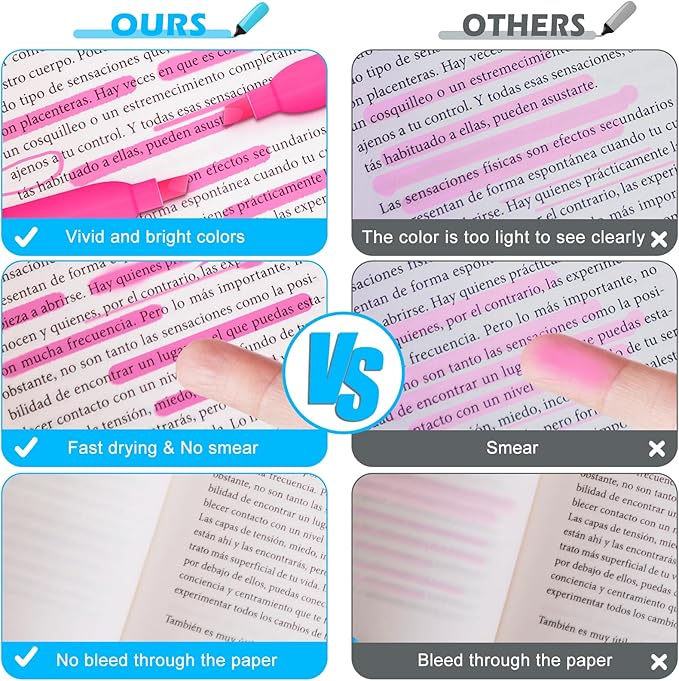 Duchong Highlighters, 30 Packs Pink Highlighter Bright Colors Bulk, Chisel Tip Dry-Quickly No Bleed Highlighter Markers for Adults Kids, Office Classroom Must Have, School Supplies for Teachers