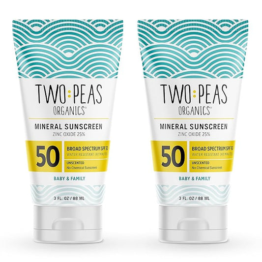 All Natural Organic SPF 50 Sunscreen Lotion - Coral Reef Safe - Baby, Kid & Family Friendly - Chemical Free Mineral Based Formula - Waterproof & Unscented (2)