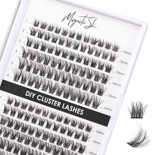 Lash Clusters 144 Pcs Individual Lashes Clusters Eyelash Extensions False Eyelashes DIY Lash Extension Reusable False Eyelashes Natural Look Mix 10-16mm C D Curl-DM06