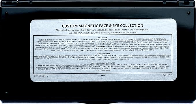 Off White, Matte Medium Grey Blue, and Glitter Black Deep Navy Blue Vegan Eyeshadow Trio Palette; Talc, Paraben & Cruelty Free