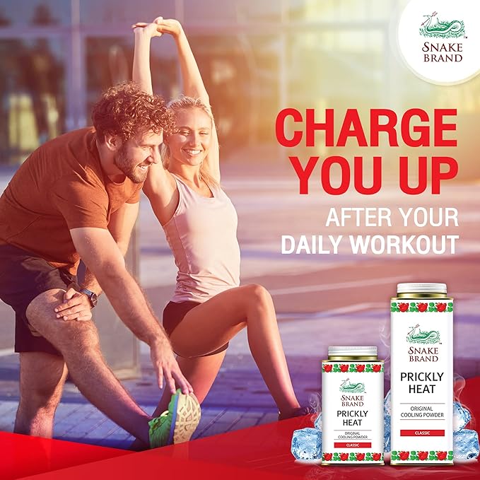 Snake Brand Prickly Heat Cooling Powder for Everyday / 280g) 9 Oz