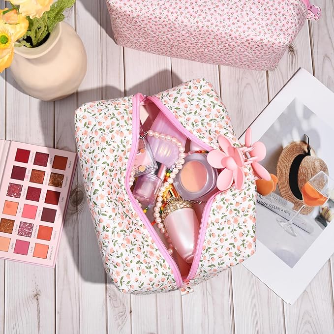 Soidram pink makeup bag floral