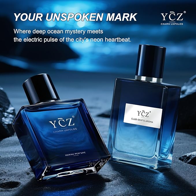 Ycz Cologne for Men Set, 1.7oz(50ml) Bottled Marine Perfume and Club Men Perfume Sophisticated Woody Citrus Scent, Highquality Long Lasting, Sleek Bottle Design, Ideal Special Occasions Ideal Gift