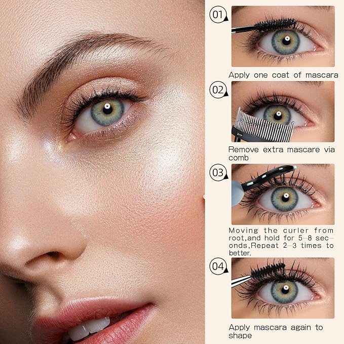 ZAPAL Heated Eyelash Curler, Rechargeable Heated lash Curler, Intelligent Power Off Electric Eyelash Curler Heated Quickly 24 Hs Lasting Natural Makeup for Woman (Air Blue/Gold, X8-132mm)