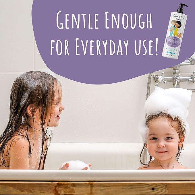 2 in 1 Natural Kids Shampoo and Conditioner, Tear Free | For Toddlers with Curly Hair | For All Kids Hair Types | Coconut & Lime Twist, Made in the USA, 32 Fl Oz