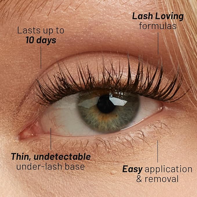 Lilac St - Originals Starter Kit - Includes Natural Faux Eyelash Clusters (10mm & 12mm), Clear Lash Glue, & Lash Applicator - Lightweight & Lifelike - Lasts 10 Days - Cruelty Free, Vegan - 20 Lashes