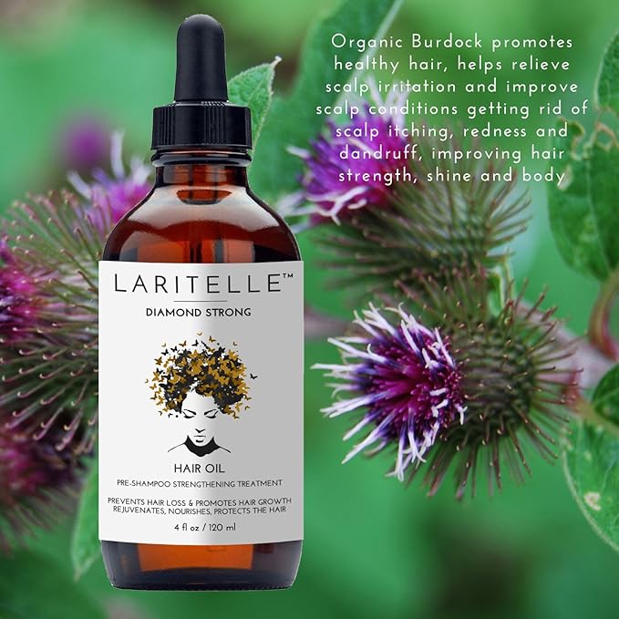 Laritelle Diamond Strong Hair Growth Treatment Oil – 4 oz – Organic Anti‑Thinning Scalp Oil with Jojoba, Saw Palmetto, Nettle & Rosemary – Vegan, Sulfate‑Paraben‑Free