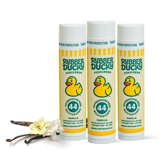 Rubber Ducky | Lip Balm with SPF 44, Water Resistant Sunscreen Lip Balm | Vegan, Untinted, Vanilla Flavor, with Vitamin E | All Season - Broad Spectrum Sunscreen for Lips