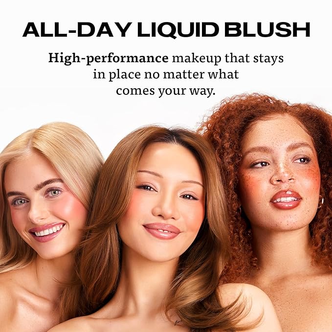 Sacheu Cheek STAY-N Liquid Blush for Cheeks — High Pigment, Buildable, Lightweight Cream Blush for Dewy & Radiant Flushed Cheeks — Long-lasting & Cruelty Free, I'm Cute