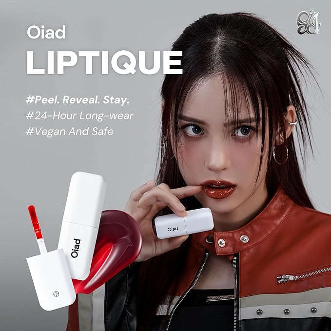 Liptique Korean Lip Stain Peel Off - 24 Hour Long Lasting Lip Tattoo, Waterproof & Transfer Proof, Nourishing & Hydrating Lip Tint for Women, Instant Plumping Lip Tints Peel Off (002 ODDPIN)