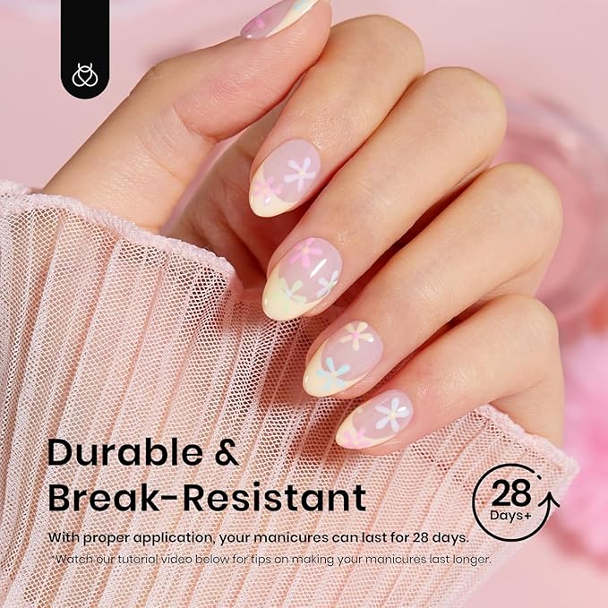 Beetles Extra Short Almond Nail Tips, 12 Sizes 288 PCS Pre-Shaped Clear Full Cover Etch Gel Nail Tips Clear Acrylic Press on Nails Extension for Girls Women Nail Art Design, Nail Glue Needed