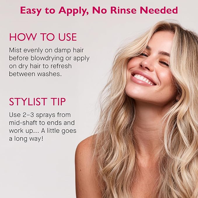 12 Benefits Instant Healthy Hair Treatment - Leave In Conditioner Travel Size Spray, Quaternium 39 & Silk Fibre Protein - Smooths Frizz, Strengthens & Repairs Damaged Hair, (1 Fl Oz)