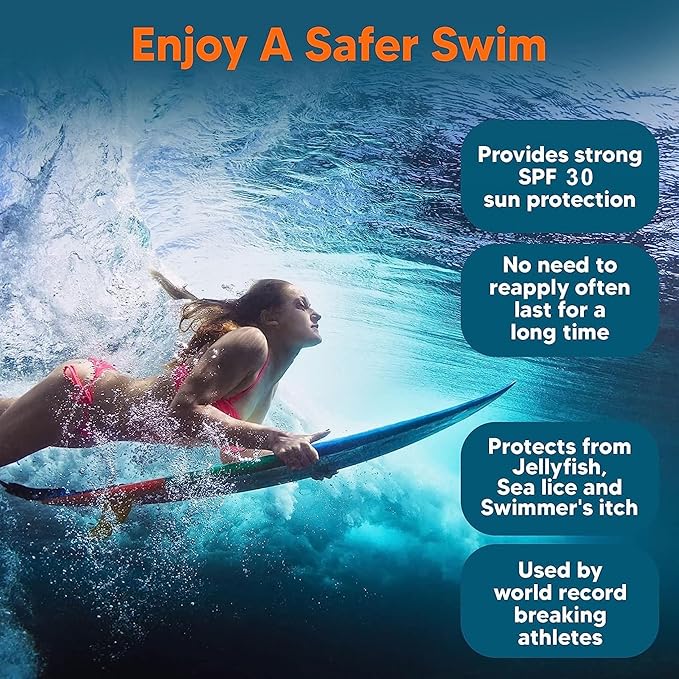 Safe Sea Zinc Oxide Sunscreen SPF30 | Clear Mineral Face And Body Sunscreen Without White Cast | Anti-Jellyfish Sting Protective Lotion | 3.4Oz (100ml) (3 Pack)