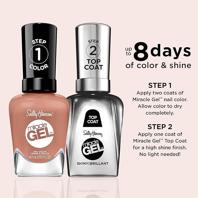 Sally Hansen Miracle Gel™, Road Less Traveled, Long Lasting, Gel-Like Formula, No UV Lamp Needed, Orange Nail Polish
