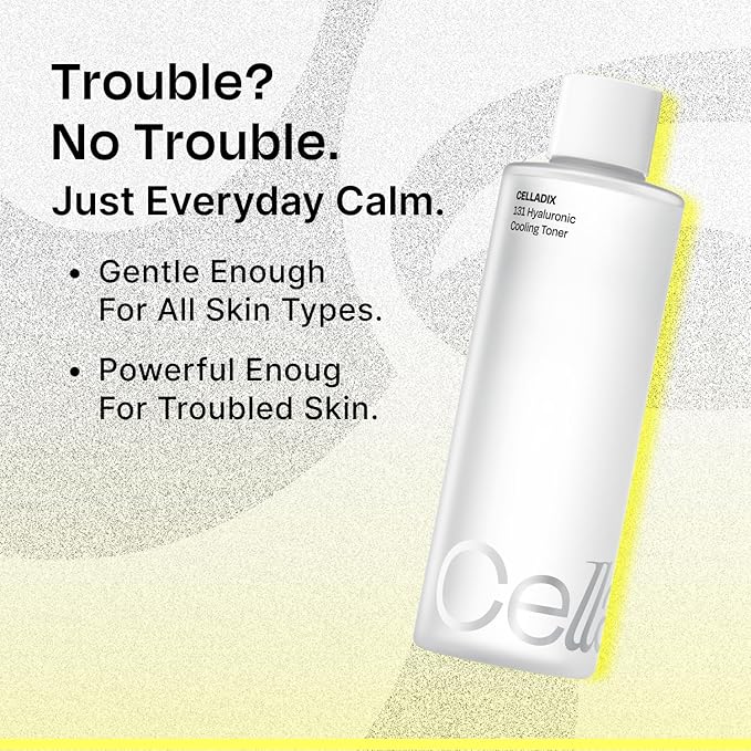 Celladix 131 Hyaluronic Cooling Toner, Korean Skincare Facial Toner with Panthenol, Squalane & Botanical Complex- Instant Soothing, Hydrating & Oil Control for Sensitive & Acne-Prone Skin, 10.1 Fl Oz