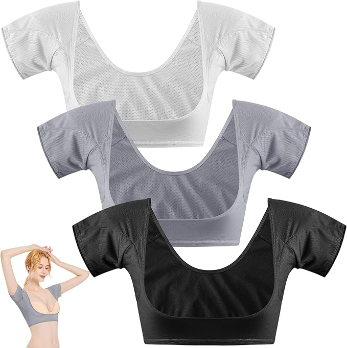 Zhanmai 3 Pcs Underarm Sweat Vest Armpit Sweat Proof Pads for Under Armpits Underarm Proof Pads for Women