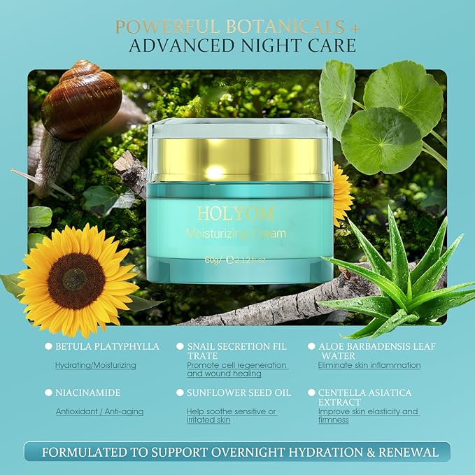 Anti-Aging Night Cream - Overnight Repair with Ceramides, Collagen Peptides and Hyaluronic Acid Deeply Hydrating, Non-Greasy, Fragrance-Free • 2.12 fl oz