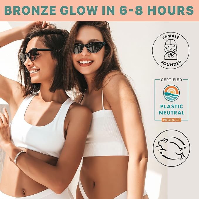 Self Tanner Face & Body - With Organic Aloe Vera & Shea Butter, Sunless Tanning Lotion, Bronzer Buildable Light, Medium or Dark Tan, Fake Tan Self Tanners Best Sellers, 7.5oz (body) 3oz (face)