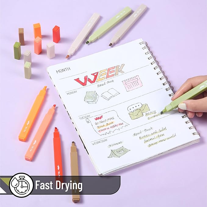 Mr. Pen- Aesthetic Highlighters, 8 Pack, Chisel Tip, Autumn Earth, Cute Highlighters Assorted Colors, Back to School Supplies