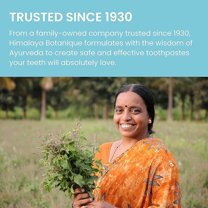 Himalaya Botanique Complete Care Whitening Toothpaste, Simply Peppermint, Fluoride Free for a Clean Mouth, Whiter Teeth and Fresh Breath, 5.29 oz, 4 Pack