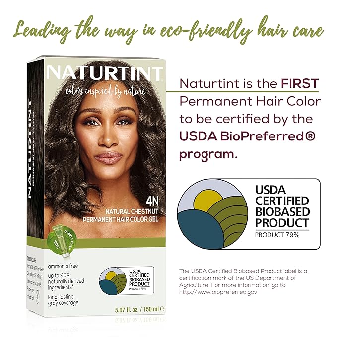 Naturtint 4N Natural Chestnut Permanent Hair Color (Pack of 6), Ammonia Free, Vegan, Cruelty Free, up to 100% Gray Coverage, Long Lasting Results (Packaging may vary)