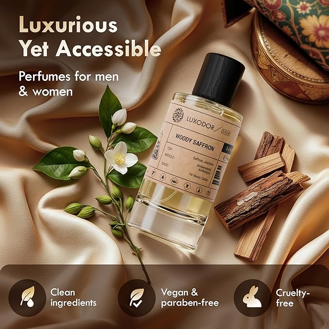 Inspired by MFK Bacarat Rouge 540 - Woody Saffron with 10 ml perfume Oil Roll-On - cologne unisex pheromone perfume – Clean ingredients fragrances – Vegan Paraben Free 3.4 fl. oz (100ml)