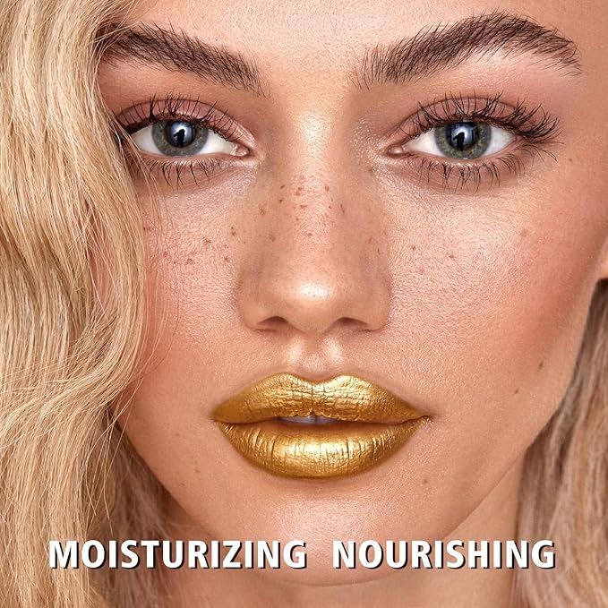 Moisture Gold Lipstick for Women Hydrate Tinted Lip Balm for Dry Cracked Lips Glossy Lip Color Juicy Finish, MA072 Winner Gold