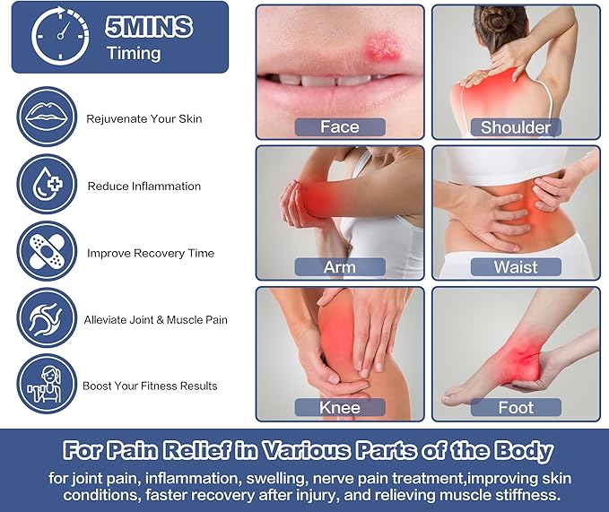 Infrared Red Light Therapy Device for Joints & Muscles Pain Relief, 460:630:660:850:900nm Cold Sore Canker Fever Treat, Portable Near Infrared Wand for Face & Body Mouth Nose Effective 2 in 1 Modes