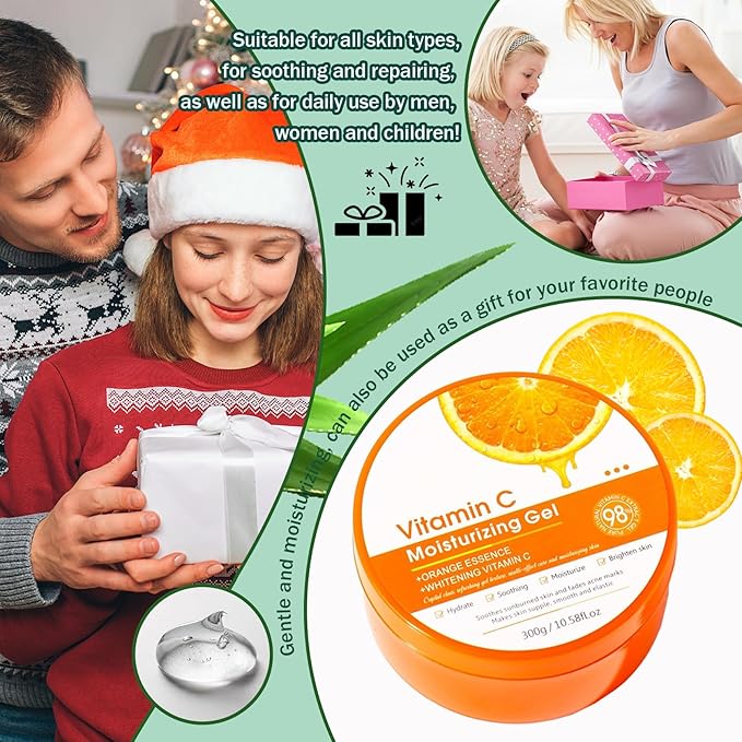 Moisturizing Gel for Face & Body,Non-sticky Gel After Sun Aloe Lotion Skin Care,Fast Absorbing Long Lasting Refreshing Hydrating Face Moisturizer for All Skin Types H