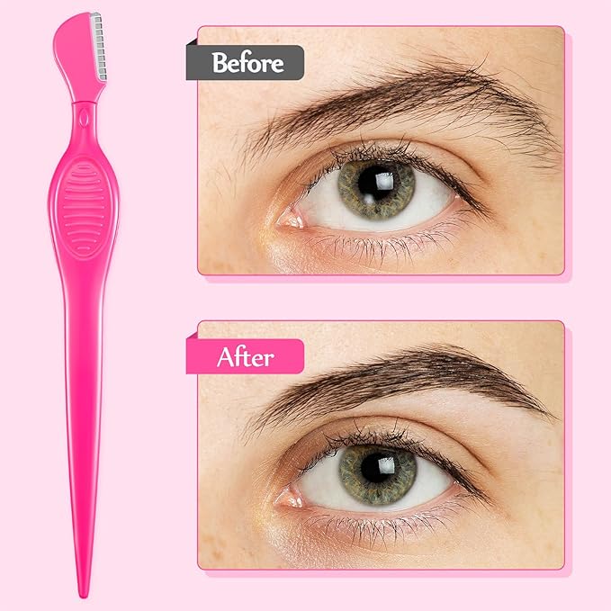 Mudder 21 Pcs Eyebrow Razor Eyebrow Shaver Facial Razor Multipurpose Face Trimmers with Precision Cover for Women Makeup Care Tools(Rose Red)