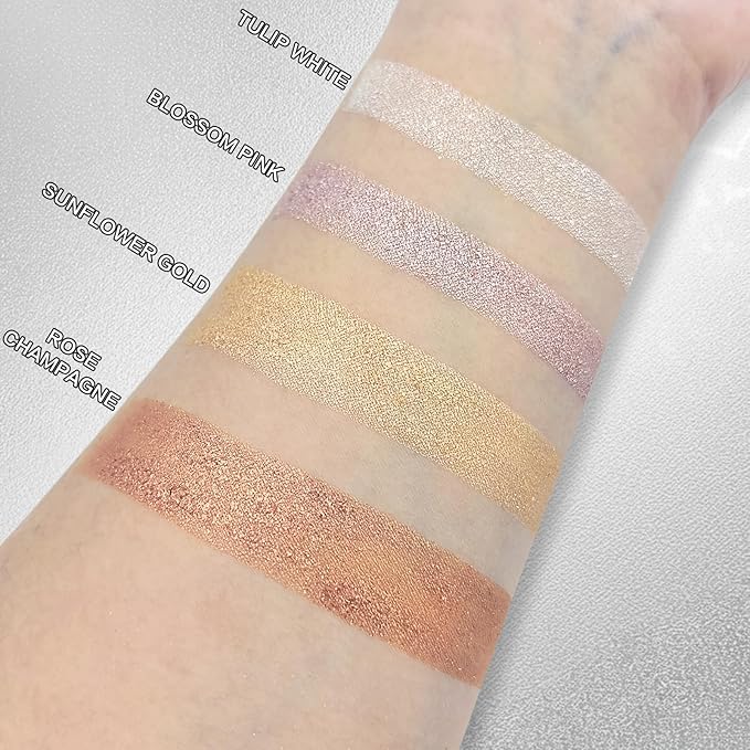 Highlighter Makeup Palette Shimmer Face Body Illuminator Glitter Highlighter Makeup Kit Long Lasting Highly Pigmented Highlighters Makeup Palette #3 Sunflower Gold