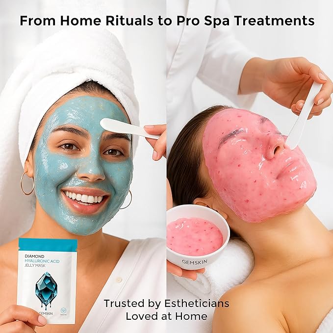 Jelly Mask for Facials Peel-Off - 10 Set Pack Modeling Rubber Mask Multipack - Hydrating & Calming Jelly Face Mask Powder Variety Spa Kit - Bowl Scoop & Spatula Bundle - Professional Skincare