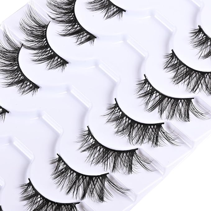 FARRED Half Lashes Short False Eyelashes Wispy Lash Strips Cat Eye Lashes Natural Look Fake Eyelashes Strip Eye Lash Pack 10 Pairs 8-15mm Pestañas