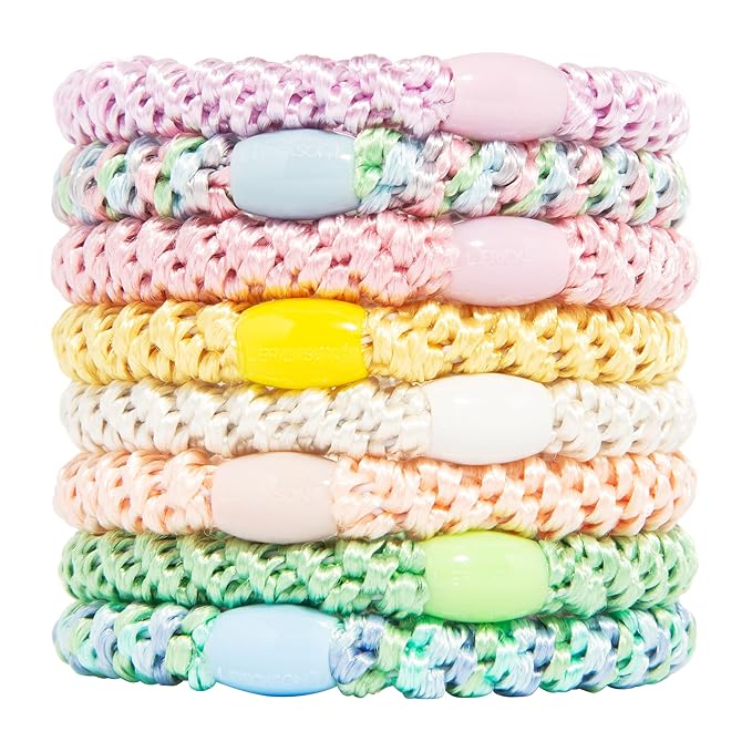 L. Erickson Grab & Go Pony - Taffy Pastels - Set of 8 Hairties
