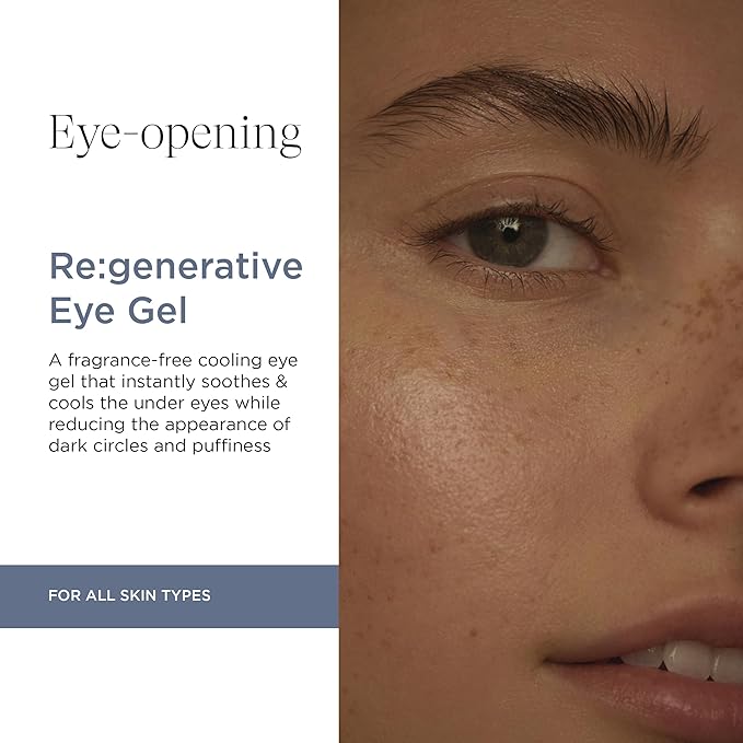 Re:generative Eye Gel, Firming Treatment for Dark Circles and Puffiness, With Plant Actives to Brighten, Refresh and Protect, 0.5 Oz