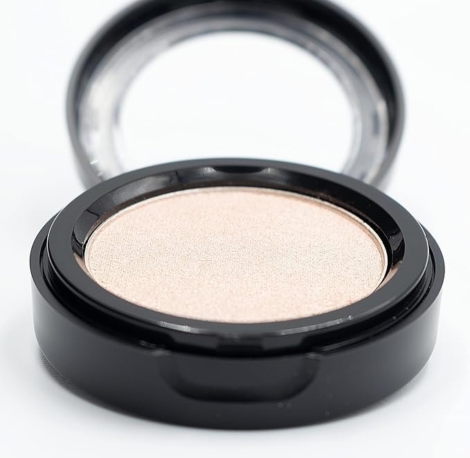 Shiny Warm Sand Beige Taupe Nude Natural Tone Satin Finish Pressed Powder Single Vegan Eyeshadow; Talc, Paraben & Cruelty Free